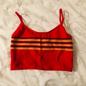 Red stripe cropped cami